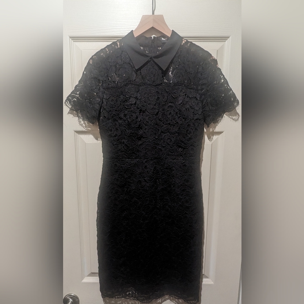 Karl Lagerfeld Paris Black Pan Collar Dress